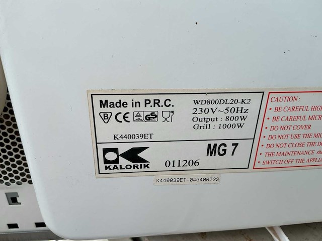 Kalorik mg7 magnetron - afbeelding 2 van  2