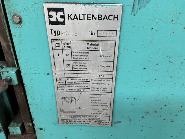 Kaltenbach rk 630 metaal circelzaagmachine - afbeelding 5 van  13