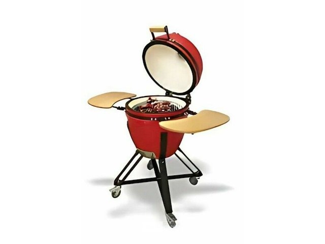 Kamado grill + trolly ( 18 inch | ± 45cm) rood - afbeelding 1 van  1