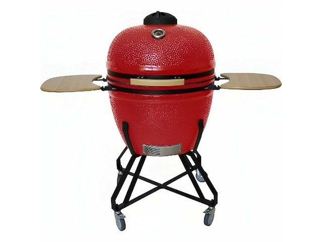 Kamado grill + trolly ( 27 inch | ± 68,5cm) rood - afbeelding 1 van  1