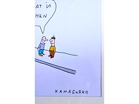 Kamagurka - jacques - inkt en kleurstift op papier - ingelijst - afbeelding 3 van  4