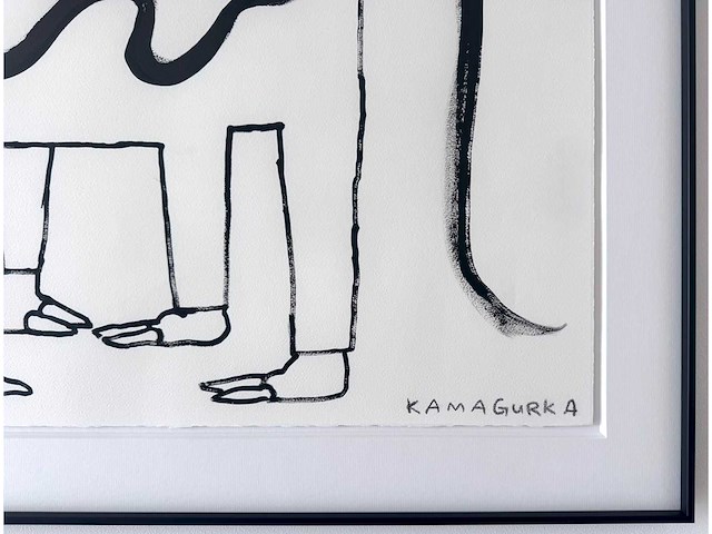 Kamagurka - man en tjah... - gemengde techniek op papier - ingelijst - afbeelding 3 van  9