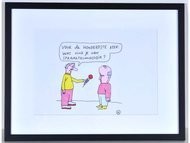 Kamagurka - spraaktechnologie - inkt en kleurstift op papier - ingelijst - afbeelding 1 van  4