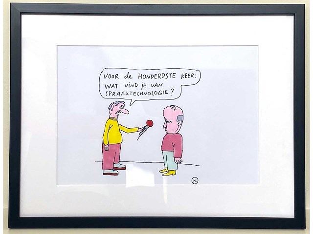 Kamagurka - spraaktechnologie - inkt en kleurstift op papier - ingelijst - afbeelding 2 van  5