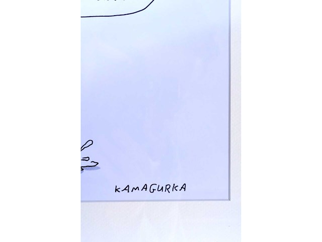 Kamagurka - tanken - inkt en kleurstift op papier - ingelijst - afbeelding 3 van  4