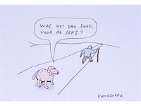 Kamagurka - voor de sex - inkt en kleurstift op papier - ingelijst - afbeelding 3 van  4