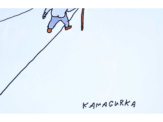 Kamagurka - voor de sex - inkt en kleurstift op papier - ingelijst - afbeelding 4 van  4
