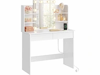 Kamertafel met spiegel en led-lamp, stekkerdoos, usb a/type-c