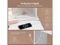 Kamertafel met spiegel en led-lamp, stekkerdoos, usb a/type-c - afbeelding 5 van  8