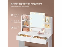 Kamertafel met spiegel en led-lamp, stekkerdoos, usb a/type-c - afbeelding 7 van  8