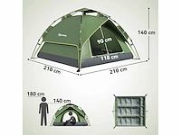 Kampeertent licht opvouwbare tent 2-3 pers. - 2 grote deuren - afbeelding 3 van  4