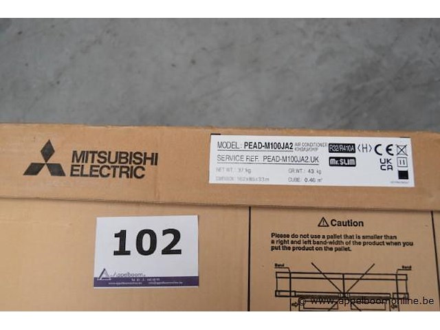 Kanaal airconditioner, mitsubishi electric, pead-m100ja2, r32/r410a, werking niet gekend - afbeelding 2 van  2