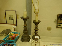 Kandelaars in massief oud koper - afbeelding 1 van  1