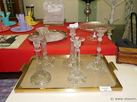 Kandelaars in oud glas - afbeelding 1 van  1