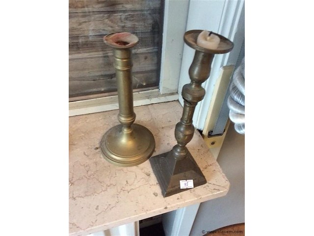 Kandelaars koper 2tuks - afbeelding 1 van  1