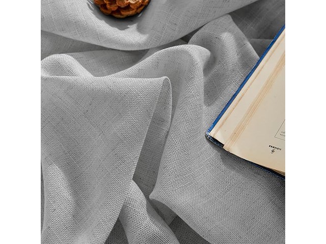 Kant en klaar set gordijnen met ringen grijs 132*260cm - afbeelding 3 van  3