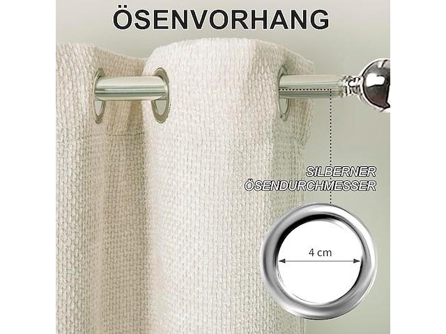 Kant-n-klaar thermogordijn beige 145*140cm - afbeelding 2 van  4