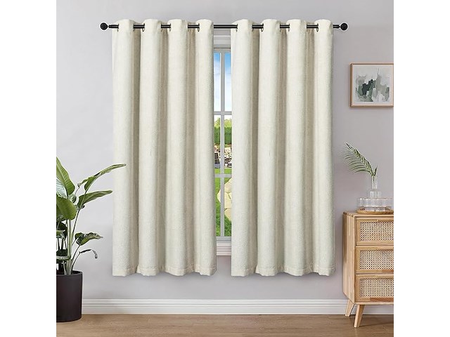 Kant-n-klaar thermogordijn beige 145*140cm - afbeelding 1 van  4