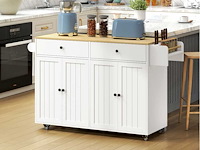 Kantelend keukeneiland, 2 lades, 2 kasten, op wielen - afbeelding 1 van  11