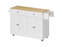 Kantelend keukeneiland, 2 lades, 2 kasten, op wielen - afbeelding 2 van  11