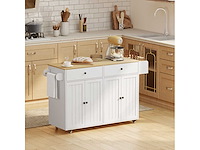 Kantelend keukeneiland, 2 lades, 2 kasten, op wielen - afbeelding 3 van  11