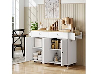 Kantelend keukeneiland, 2 lades, 2 kasten, op wielen - afbeelding 9 van  11