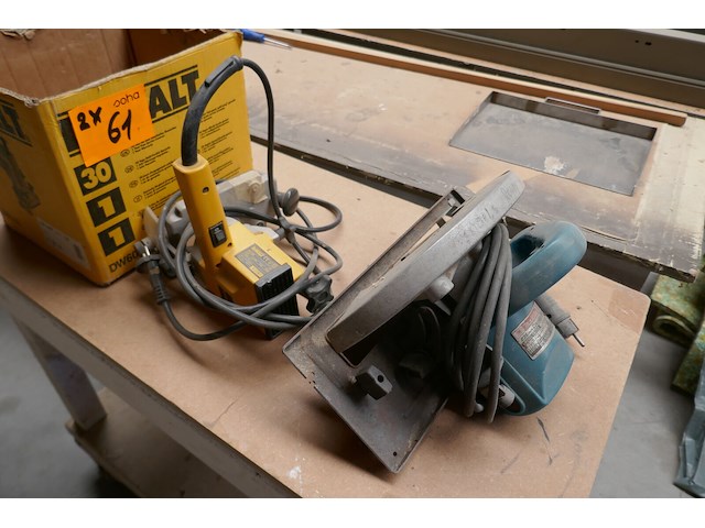 Kantenfreesmachine dewalt + cirkelzaagmachine makita - afbeelding 1 van  6