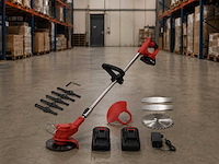 Kantenmaaier - grastrimmer - bosmaaier - incl. 2 accu's en lader - rood - afbeelding 1 van  4