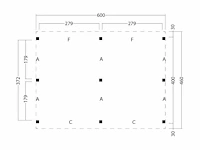 Kapschuur billund xl, basispakket red class wood 605 x 460 cm - afbeelding 2 van  3