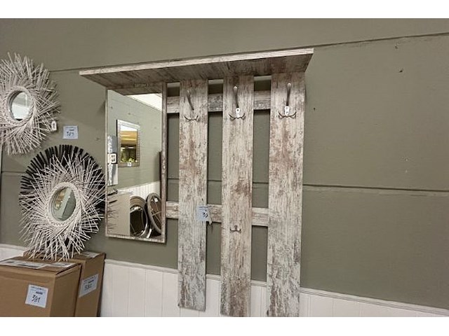 Kapstok met spiegel, kastje - afbeelding 3 van  5