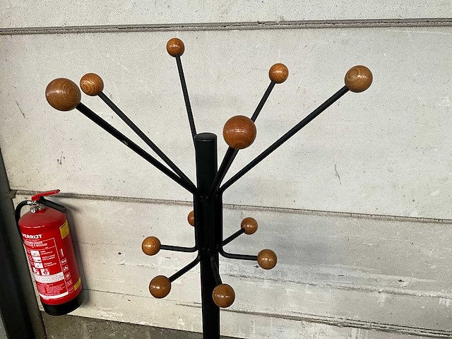 Kapstok zwart/hout 175 cm - afbeelding 2 van  5