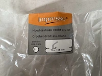 Kapstokhaak, wit, aluminium (15x) - afbeelding 3 van  3