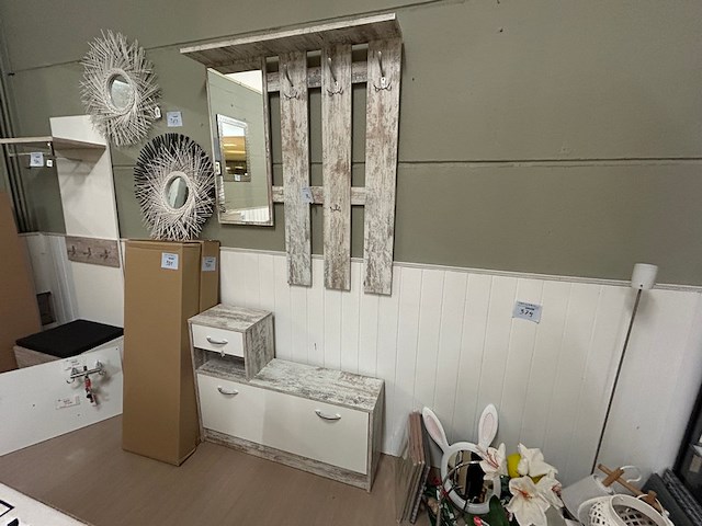 Kapstokrek met spiegel - afbeelding 1 van  2