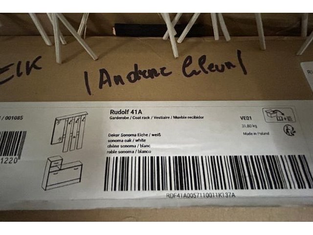 Kapstokrek met spiegel - afbeelding 2 van  2