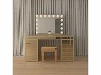Kaptafel - geverfd mdf, gehard glazen blad - vonato - 0 - goldenaura - afbeelding 11 van  13