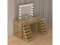 Kaptafel - geverfd mdf, gehard glazen blad - vonato - 0 - goldenaura - afbeelding 13 van  13