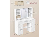 Kaptafel met led-spiegel, stekkerdoos, 9 lades, vergrootglas 10x - afbeelding 2 van  7