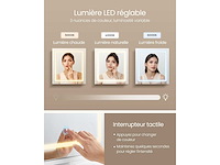 Kaptafel met led-spiegel, stekkerdoos, 9 lades, vergrootglas 10x - afbeelding 7 van  7