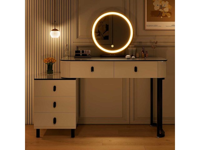 Kaptafel met verstelbare led-spiegel, 3 kleuren - afbeelding 5 van  9