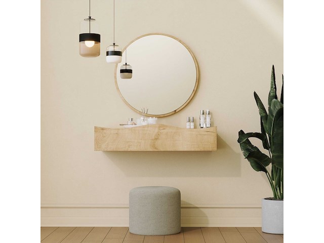 Kaptafel princesse - 82x30x15cm - met spiegel - eikdecor - afbeelding 2 van  6