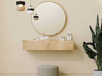 Kaptafel princesse - 82x30x15cm - met spiegel - eikdecor - afbeelding 2 van  6