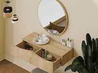 Kaptafel princesse - 82x30x15cm - met spiegel - eikdecor - afbeelding 3 van  6