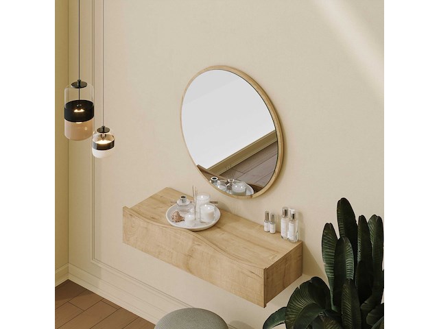 Kaptafel princesse - 82x30x15cm - met spiegel - eikdecor - afbeelding 4 van  6