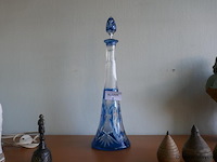 Karaf in blauw geslepen glas - afbeelding 1 van  1