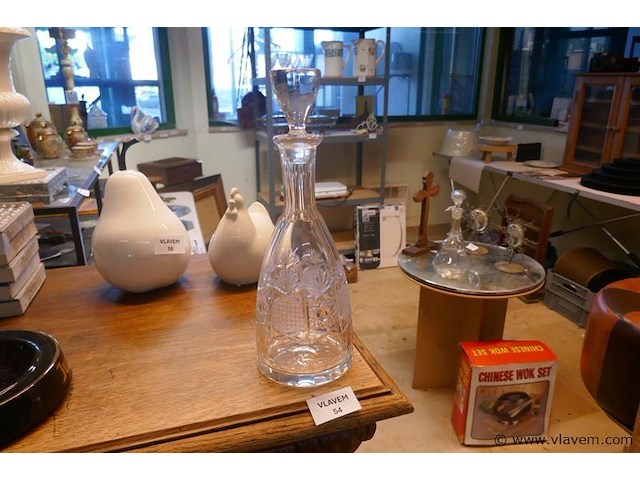 Karaf in geslepen glas - afbeelding 1 van  2