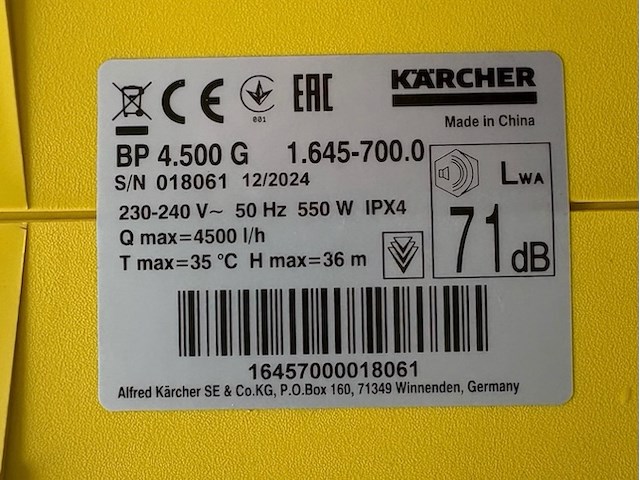 Karcher bp 4.500 bewateringspomp - afbeelding 6 van  8