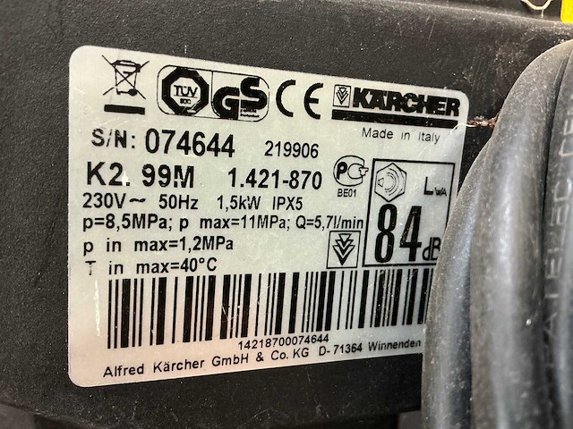 Kärcher k2.99 hogedrukreiniger - afbeelding 3 van  3