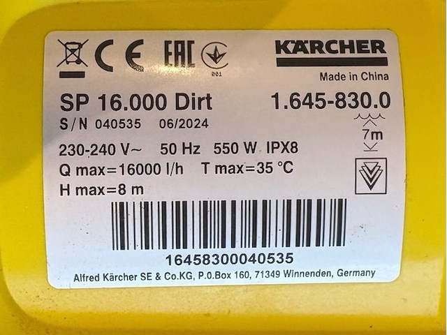 Karcher sp16.000 dompelpomp - afbeelding 5 van  6