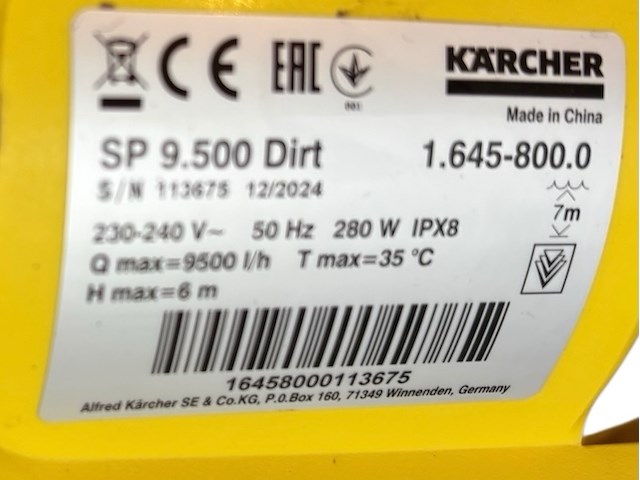 Karcher sp9.500 dirt pomp - afbeelding 5 van  6