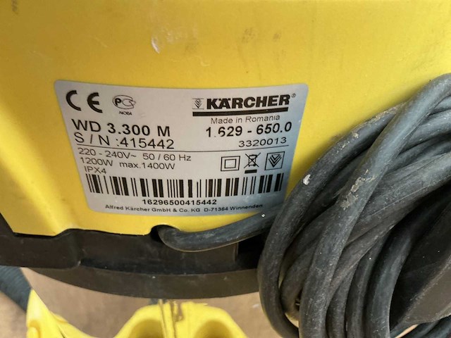 Kärcher wd 3.300m industriële stofzuiger - afbeelding 2 van  2